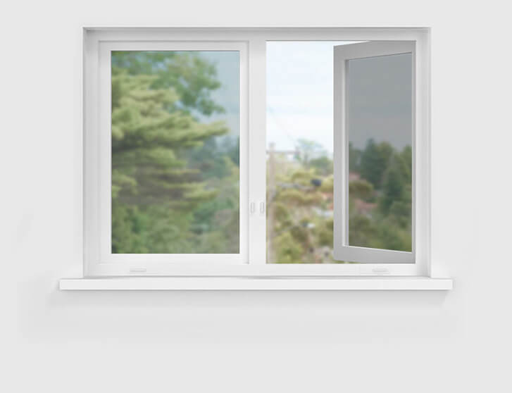 Casement windows horizontal open state